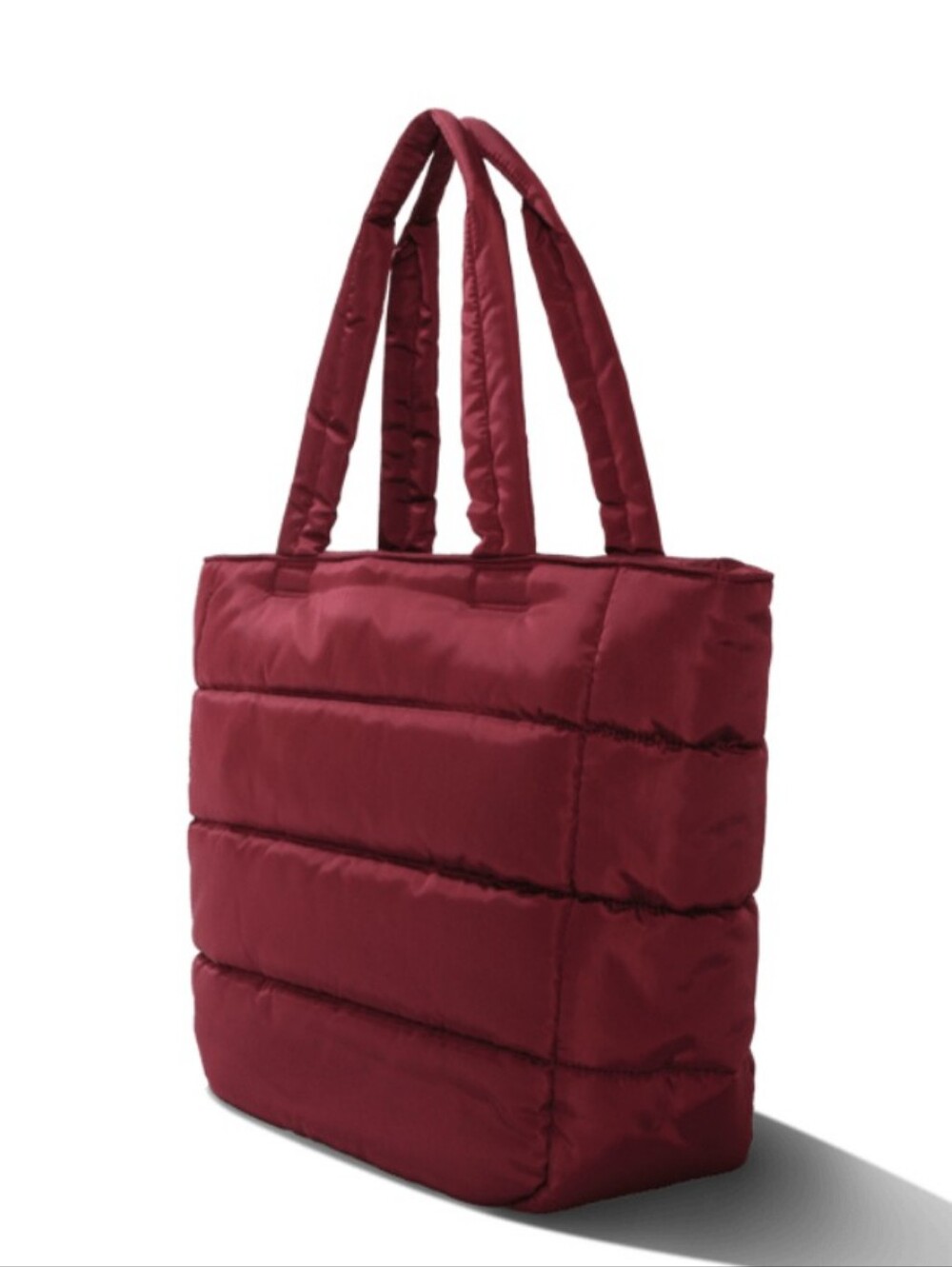 NWOT Splits59 Quilted Puffer Gym Tote Bag Burgundy Deep Wine Large Rare